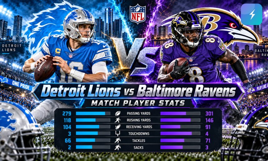 Detroit Lions vs Baltimore Ravens Match Player Stats